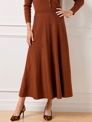 Wool Blend Maxi Sweater Skirt