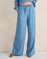 Chambray Drawstring Pants