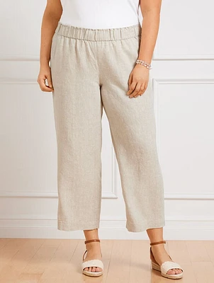 Talbots Nantucket Washed Linen Wide Leg Crop Pants