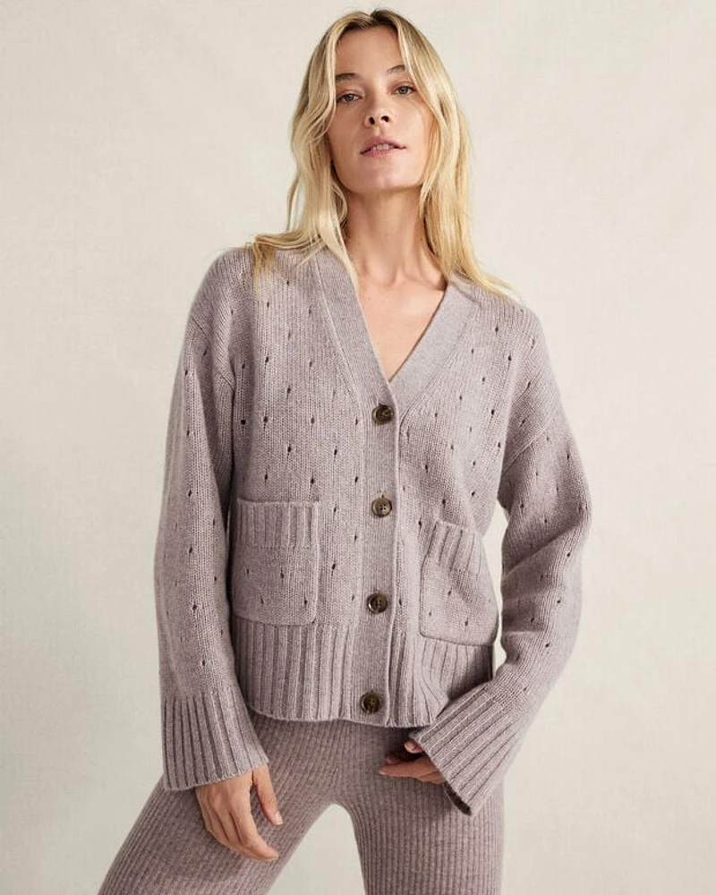 Cashmere Pointelle Cardigan