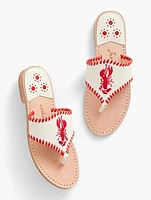 Jack Rogers® Lobster Embroidered Sandals