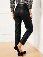 Slim Straight Ankle Jeans - Metallic