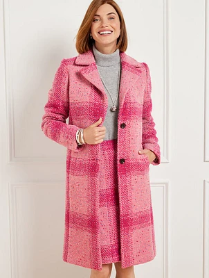 Confetti Plaid Long Coat