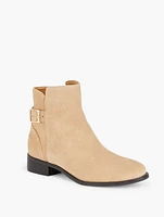 Tish Suede Buckle Ankle Boots