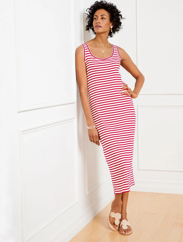 Rib Midi Dress - Park Stripe