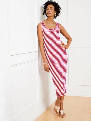 Rib Midi Dress - Park Stripe