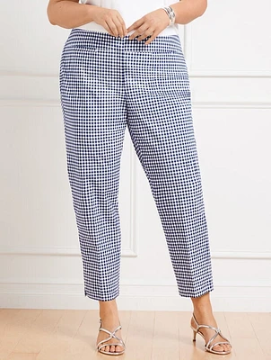 Plus Exclusive Slim Crop Pants - Preppy Gingham