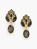 Multi Stone Cluster Drop Earrings