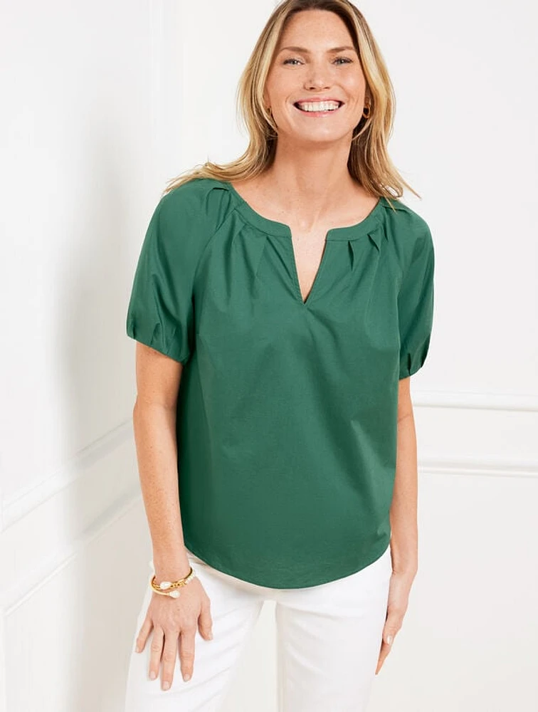 Short Sleeve Poplin Top