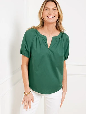 Short Sleeve Poplin Top