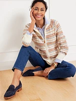 Raglan Sweater Jacket - Cider Plaid