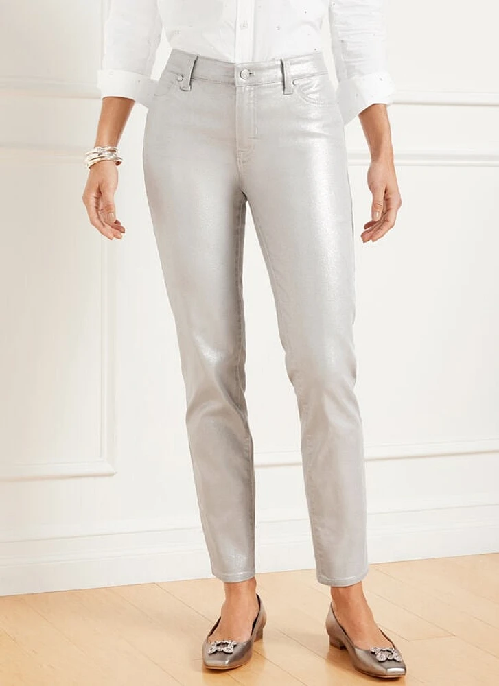 Slim Ankle Jeans - Silver Foil Curvy Fit