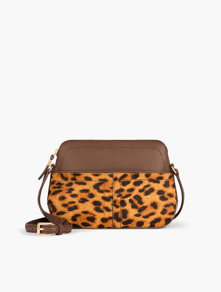 Ellis Leopard Calf Hair Crossbody Bag