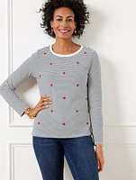 Crewneck Tee - Embellished Hearts