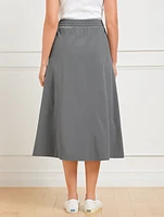 Lightweight Woven Stretch Track Skirt - Piping