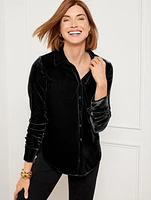 Effortless Velvet Classic Fit Button Front Shirt