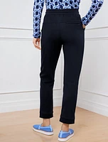 Ponte Straight Leg Cuff Pants