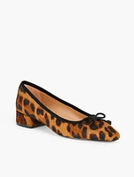 Vanessa Block Heel Pumps - Leopard Calf Hair