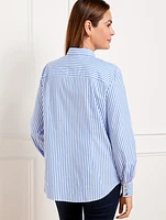 Tie Neck Top - Opulent Stripe