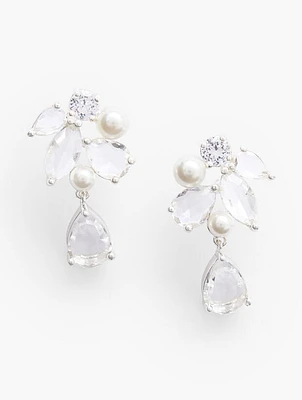 Pearl Crystal Drop Earrings