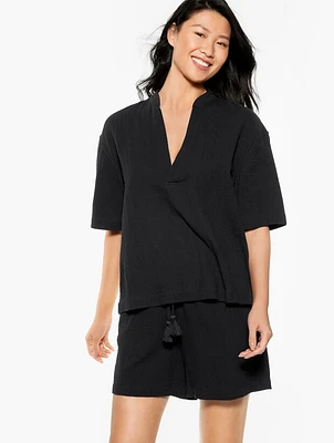 Aqua Club Gauze Popover Shirt Cover-Up