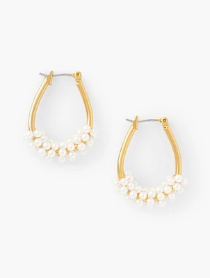 Pearl Wrapped Hoop Earrings