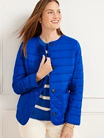 Quilted Collarless Jacket