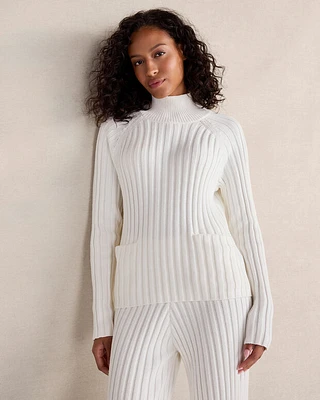 Organic Cotton Rib Knit Turtleneck