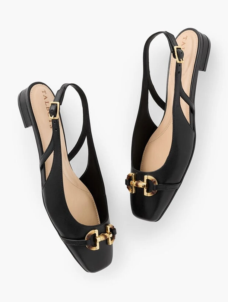 Sutton Link Slingback Nappa Flats