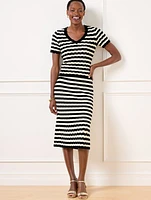 Pointelle Stripe Sweater Skirt