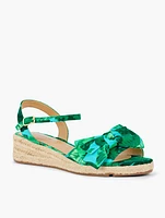 Pamela Bow Canvas Espadrille Wedges- Isle Fronds