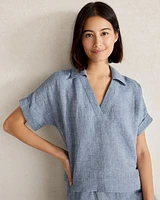 Linen Polo Top