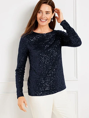 Sequin Crewneck Tee