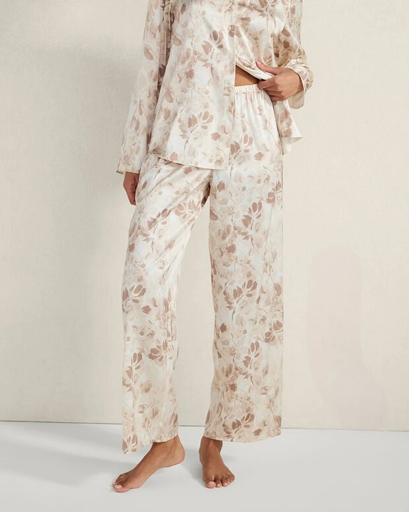 Washable Silk Tranquil Floral Pajama Pants