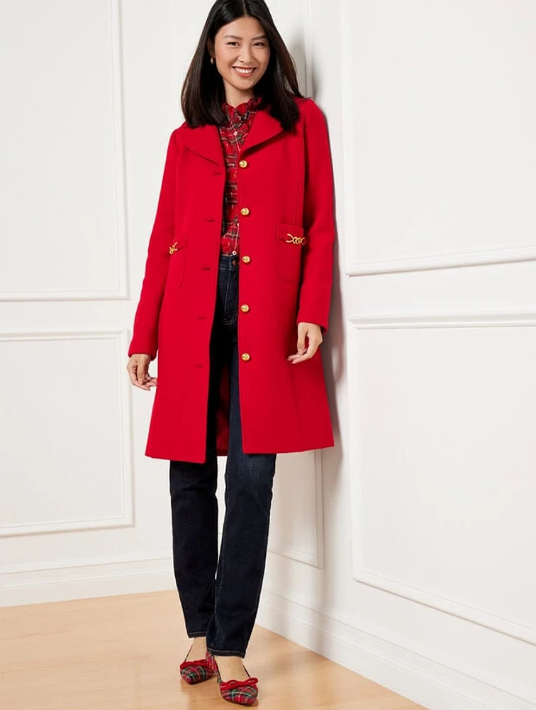 Horsebit Italian Wool Blend Coat