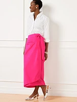 Taffeta Draped Maxi Skirt