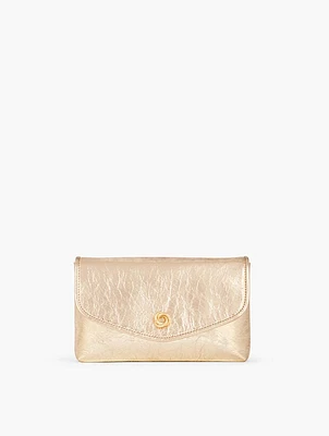 Metallic Leather Clutch