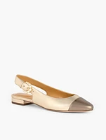 Edison Metallic Leather Slingback Flats