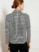 Effortless Ultraknit Zip Back Mockneck Top