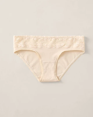 Cotton Bikini with Lace Waist