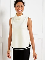 Cowl-Neck Tipped Sweater Shell