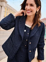 Ribbon Tweed Cropped Jacket