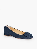 Sutton Buckle Flats - Denim