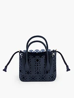 Perforated Leather Crossbody Tote