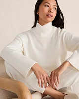 Organic Cotton Crossover Turtleneck Sweater