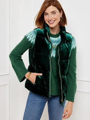 Effortless Velvet Down Puffer Vest