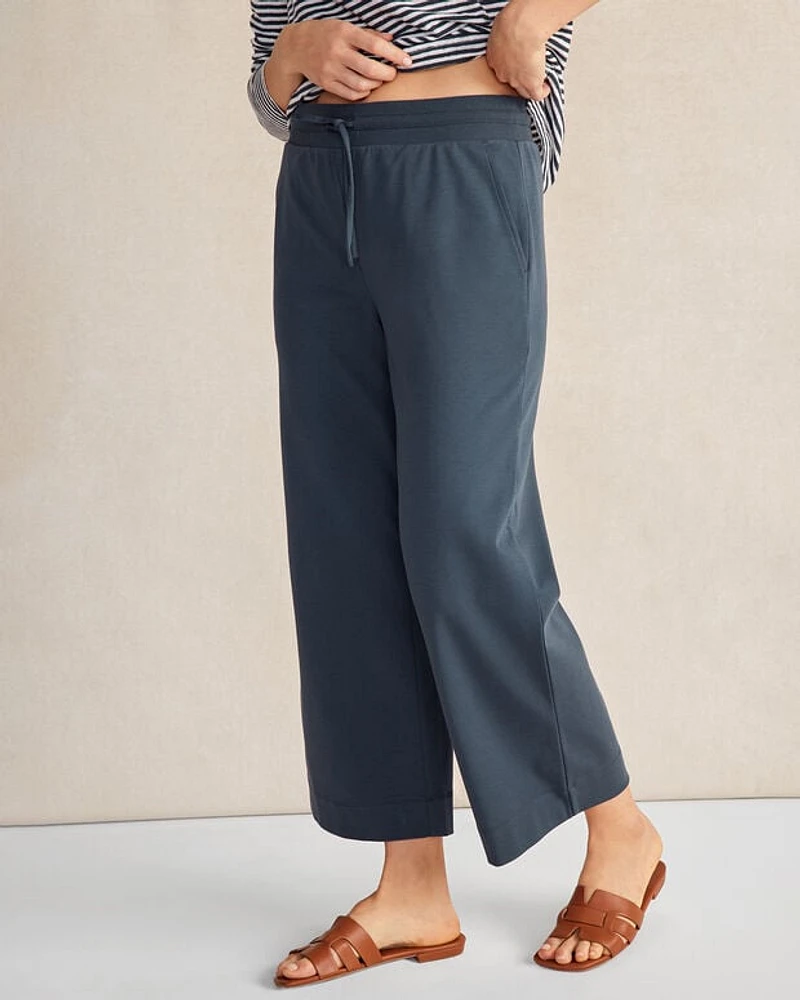 Organic Cotton Interlock Wide Leg Pants