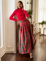 Taffeta Fit & Flare Skirt - Plaid