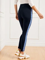 Performance Interlock Leggings - Moonlight Tiles