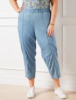 Slim Crop Pants - Chambray